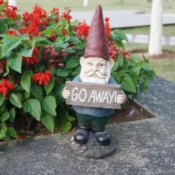 Budget 🎁 Garden Gnomes Hi-Line Gift Ltd. Gnome Holding Go Away Sign ❤️ 6 Budget 🎁 Garden Gnomes Hi-Line Gift Ltd. Gnome Holding Go Away Sign ❤️ -Garden Statues Shop inuseHILI992