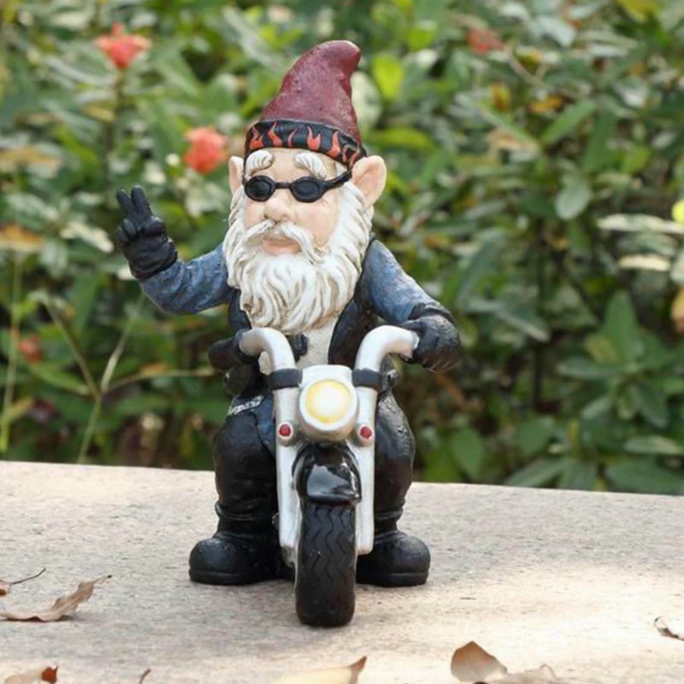 Wholesale 🔔 Garden Gnomes Hi-Line Gift Ltd. Peace Biker Gnome Figurine 🎁 4 Wholesale 🔔 Garden Gnomes Hi-Line Gift Ltd. Peace Biker Gnome Figurine 🎁 - Image 2