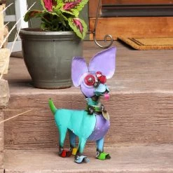 Promo 👏 Sunnydaze Decor Animal Statues Sunnydaze Sir Chuckles The Chihuahua Indoor/Outdoor Metal Art Statue ⭐ -Garden Statues Shop inuseNETH1446