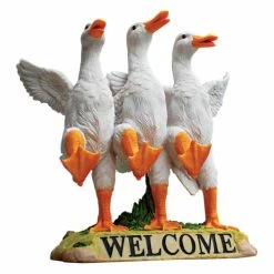 Best Sale 🔥 Animal Statues Design Toscano Delightful Dancing Ducks Welcome Sign 👍 -Garden Statues Shop inuseTOSC1034