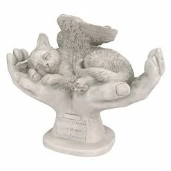 Promo 🔥 Animal Statues Design Toscano In Gods Hands Cat Memorial Statue 😍 -Garden Statues Shop inuseTOSC1379