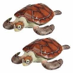 Coupon 😉 Animal Statues Design Toscano Flat Back Sea Turtle Statue - Set Of 2 🥰 -Garden Statues Shop inuseTOSC2657