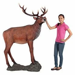 Best Sale 👏 Animal Statues Design Toscano Grand-Scale Red Deer Buck Statue With Base 🤩 -Garden Statues Shop inuseTOSC2709