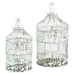 Promo 👍 Other Garden Statues DecMode Eclectic Bird Cages Garden Statues - Set Of 2 🥰 -Garden Statues Shop inuseUMA10638