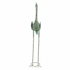 Brand new ✔️ Animal Statues DecMode Green Crane Sculptures - Set Of 2 💯 -Garden Statues Shop inuseUMA12081