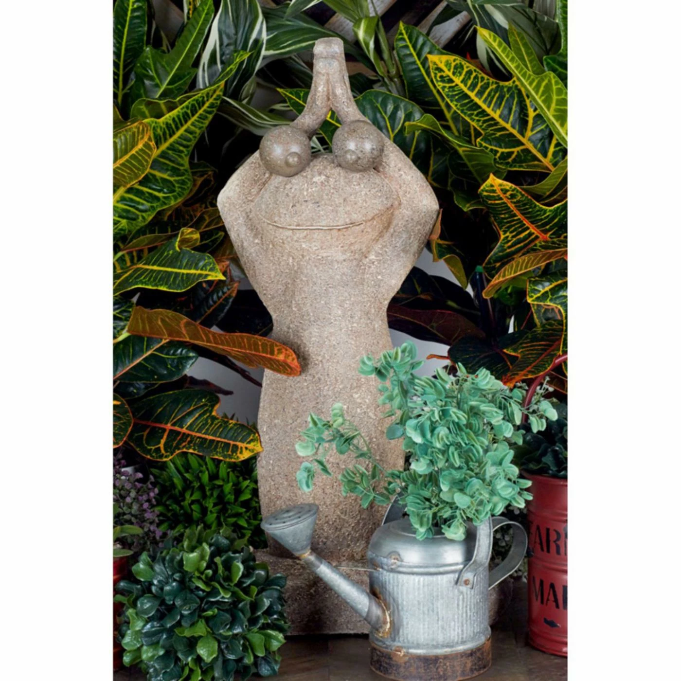 New 𧨠Animal Statues DecMode Distressed Brown Polystone Meditating Frog III Statue ⨠4 New 𧨠Animal Statues DecMode Distressed Brown Polystone Meditating Frog III Statue ⨠- Image 2