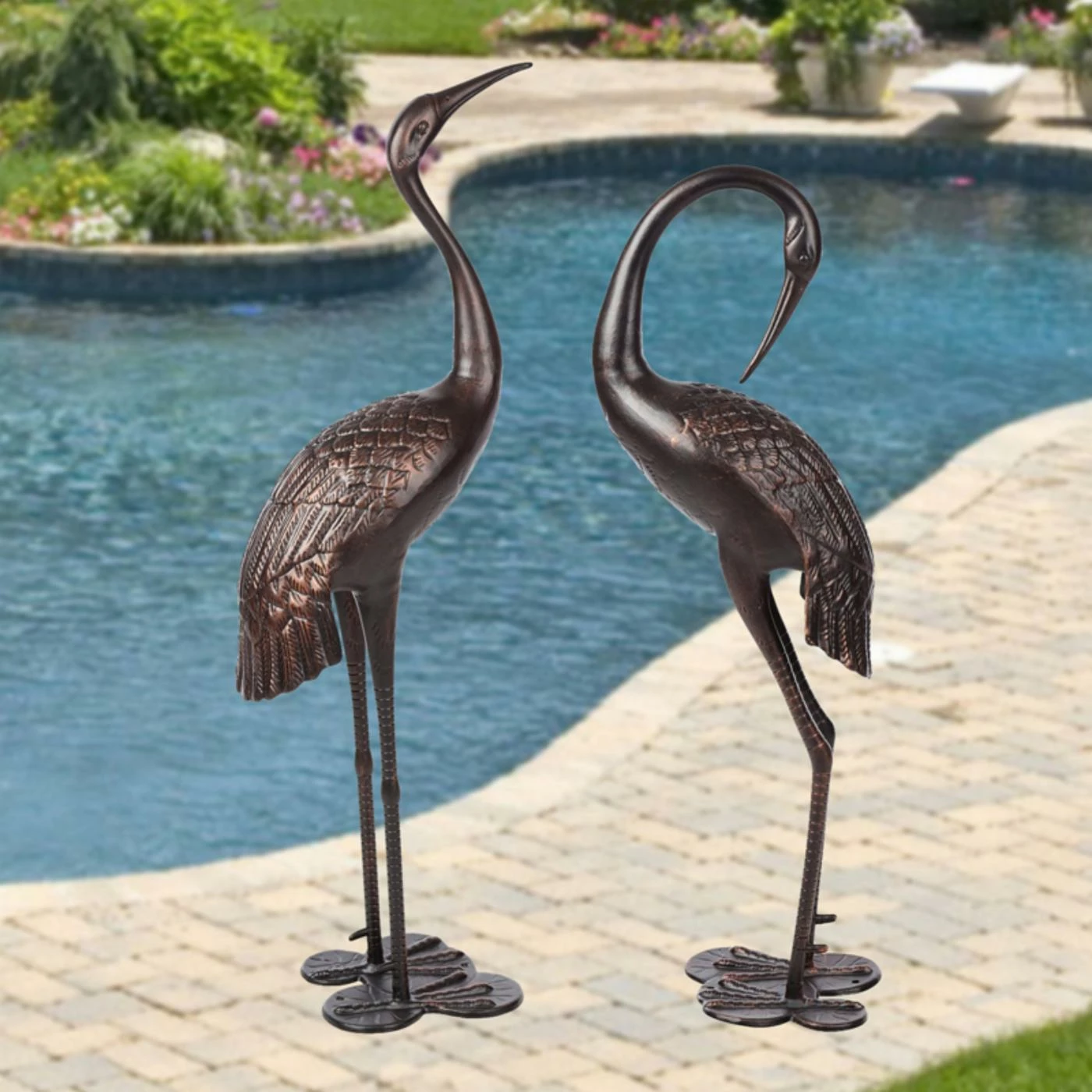 Cheap π Animal Statues HGC Antique Bronze Garden Crane Statue - Set Of 2 π 4 Cheap π Animal Statues HGC Antique Bronze Garden Crane Statue - Set Of 2 π - Image 2