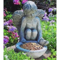 Promo 🎉 Angel & Cherub Statues Campania International Cherub Birdfeeder Garden Statue ⭐