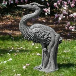 Cheap 🎉 Animal Statues Campania International Heron Cast Stone Garden Statue 😉