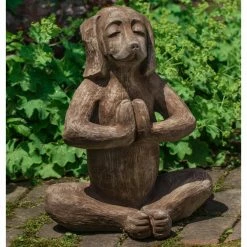 New ⭐ Animal Statues Campania International Yoga 🐕 Dog Cast Stone Garden Statue 🥰