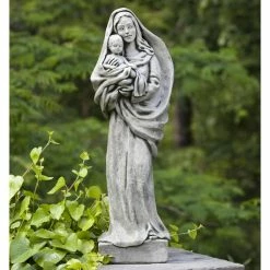 Cheap 🌟 Religious Statues Campania International Standing Madonna And Child Cast Stone Garden Statue ✔️