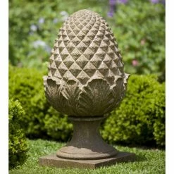 Buy 🌟 Finials Campania International Williamsburg Grand Pinecone Cast Stone Garden Statue ❤️