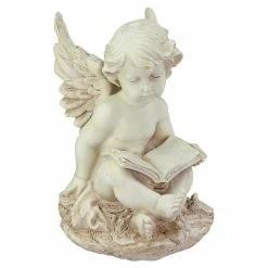 Cheapest ✨ Angel & Cherub Statues Northlight Heavenly Gardens Sitting Cherub Angel With Book Outdoor Garden Statue 👍