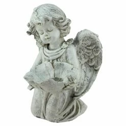 Cheapest 👍 Angel & Cherub Statues Northlight Heavenly Gardens Kneeling Cherub Angel Bird Feeder Outdoor Garden Statue 😀