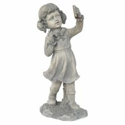 Deals ✔️ Children Statues Northlight Girl With Cell Phone Outdoor Garden Statue 🎉