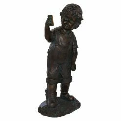 Deals 😀 Children Statues Northlight Boy With Cell Phone Outdoor Garden Statue 🔥