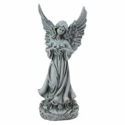 Brand new 😉 Angel & Cherub Statues Northlight Heavenly Gardens Grey Serene Angel With Dove Outdoor Garden Statue ❤️
