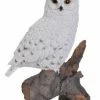 Best Pirce ❤️ Animal Statues Hi-Line Gift Ltd. Snowy Owl On Stump Garden Statue - White ✨ -Garden Statues Shop masterHILI111