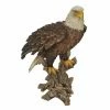 Outlet 😀 Animal Statues Hi-Line Gift Ltd. Bald Eagle On Stump With Wings Out Statue 🔥 -Garden Statues Shop masterHILI832