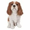 Budget 😀 Animal Statues Hi-Line Gift Ltd. Brown And White King Charles Spaniel Sitting Garden Statue 🌟 -Garden Statues Shop masterHILI986