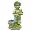 Discount 😀 Children Statues Jeco Boy With Flower Pot 🧨 -Garden Statues Shop masterJECO318