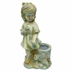 Best deal 💯 Children Statues Jeco Girl With Flower Pot Garden Statue 👏