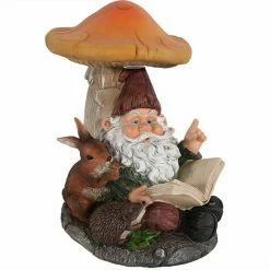 Cheapest ❤️ Garden Gnomes Sunnydaze Decor Worm Bernard With Mushroom Solar Powered Lighted Garden Gnome Statue 🔔