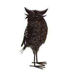 Budget 🌟 Animal Statues Oakland Living 🔨 Hammer Tone Owl Garden Statue With Solar Light And Ground Stake 🎁