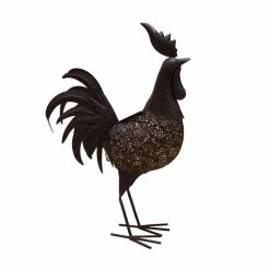 New 🤩 Animal Statues Oakland Living 🔨 Hammer Tone Rooster Garden Statue With Solar Light And Ground Stake 🔔