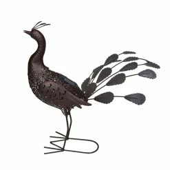 Discount 🧨 Animal Statues Oakland Living 🔨 Hammer Tone Peacock Garden Statue With Solar Light And Ground Stake ⌛