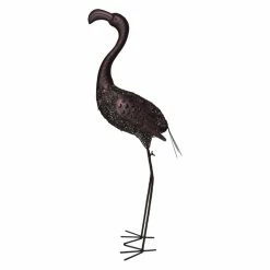 Budget 🔥 Animal Statues Oakland Living 🔨 Hammer Tone Bronze Flamingo Metal Garden Statue With Solar Light And Ground Stake ✨