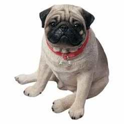 Cheapest 👍 Animal Statues Sandicast Life Size Fawn Pug Sculpture - Sitting 🔔