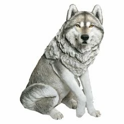 Budget 🔥 Animal Statues Sandicast Life Size Large Gray Wolf Sculpture 🎁