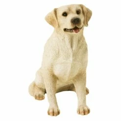 Best Sale 🔔 Animal Statues Sandicast Mid Size Yellow Labrador Retriever Sculpture - Sitting Up 💯
