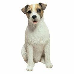 Best Sale 🎁 Animal Statues Sandicast Mid Size Brown/White Jack Russell Terrier Sculpture 🔔