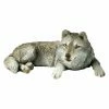 Promo 😍 Animal Statues Sandicast Mid Size Gray Wolf Sculpture - Laying 🥰