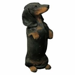 Promo 🧨 Animal Statues Sandicast Original Size Black Dachshund Sculpture 😀