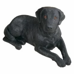 Discount 🎁 Animal Statues Sandicast Original Size Black Labrador Retriever Sculpture - Laying 👍