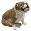 New ✔️ Animal Statues Sandicast Original Size Brindle Bulldog Sculpture - Sitting 👍 -Garden Statues Shop masterSAND161