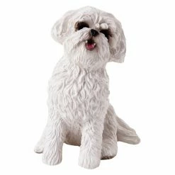 New 🌟 Animal Statues Sandicast Small Size Bichon Frise Sculpture ✔️