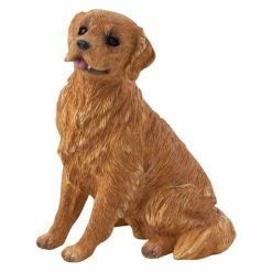 Cheap 💯 Animal Statues Sandicast Small Size Golden Retriever Sculpture - Laying ⭐