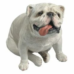 Wholesale 🥰 Animal Statues Sandicast Mid Size White Bulldog Sculpture ✨
