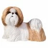 Deals ✨ Animal Statues Sandicast Small Size Gold/White Shih Tzu Sculpture 🛒