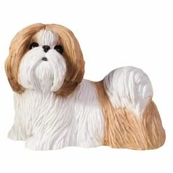 Deals ✨ Animal Statues Sandicast Small Size Gold/White Shih Tzu Sculpture 🛒
