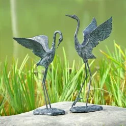 Budget 😉 Animal Statues San Pacific International Exalted Crane Garden Statue - Set Of 2 😀