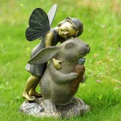 Cheapest 💯 Fairy Statues San Pacific International Fairy And Rabbit Happiness Garden Statue 😉