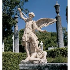 Brand new 👍 Angel & Cherub Statues Design Toscano St. Michael The Archangel Estate Angel Garden Statue 🔥