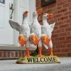 Best Sale 🔥 Animal Statues Design Toscano Delightful Dancing Ducks Welcome Sign 👍 -Garden Statues Shop masterTOSC1034
