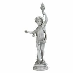 Cheap 🥰 Angel & Cherub Statues Design Toscano Lighting The Heavens Grande Cherub Sentinel Statue - Left Arm Raised ⭐