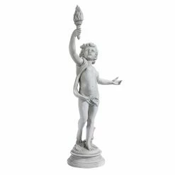 Cheap 🛒 Angel & Cherub Statues Design Toscano Lighting The Heavens Grande Cherub Sentinel Statue - Right Arm Raised 🎁